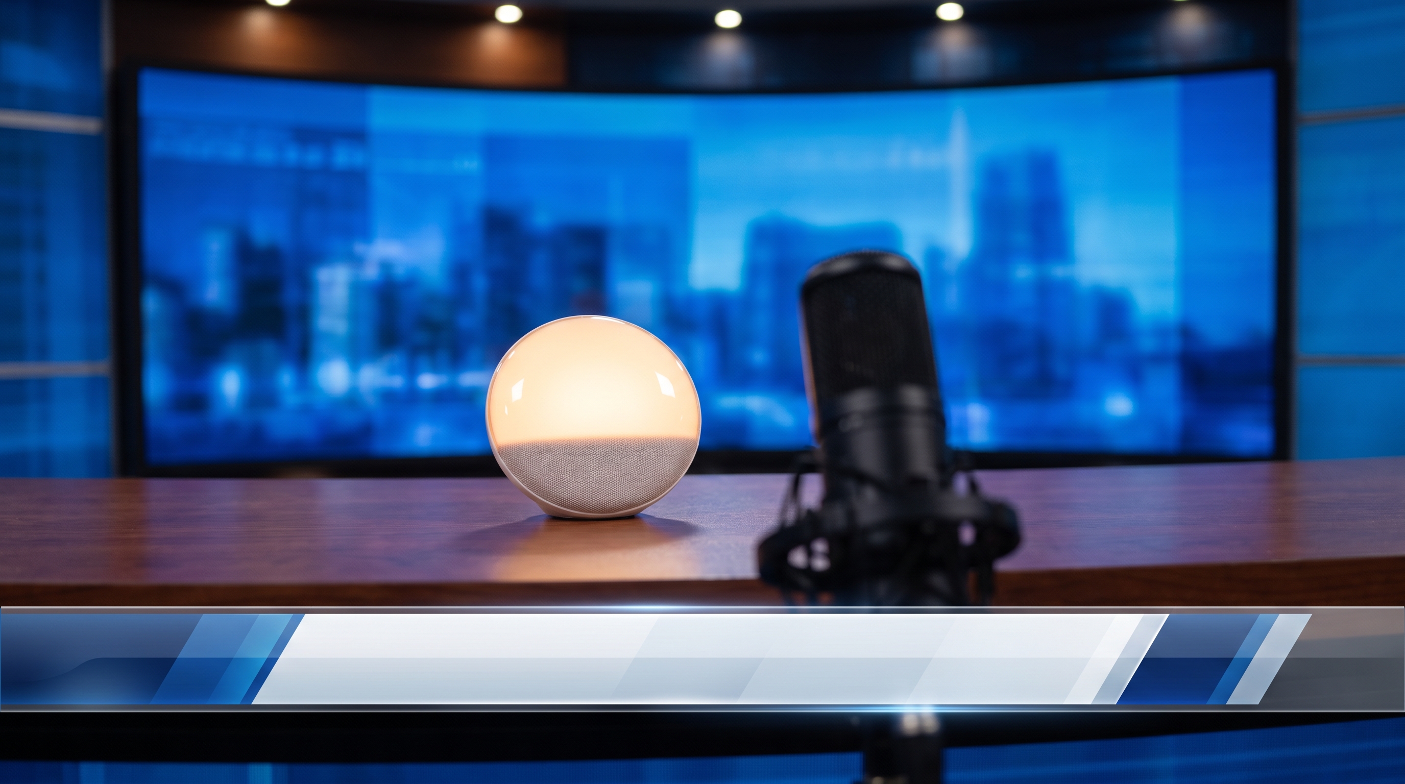 Dreamegg Sunrise Beam on a UK morning show studio desk